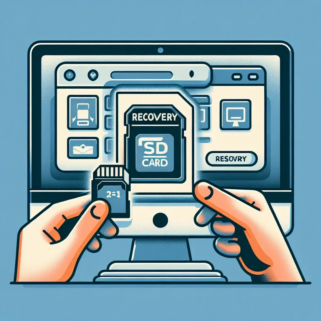 "Recovering photos from an SD card formatted on a computer: step-by-step process illustrated with software screenshot"