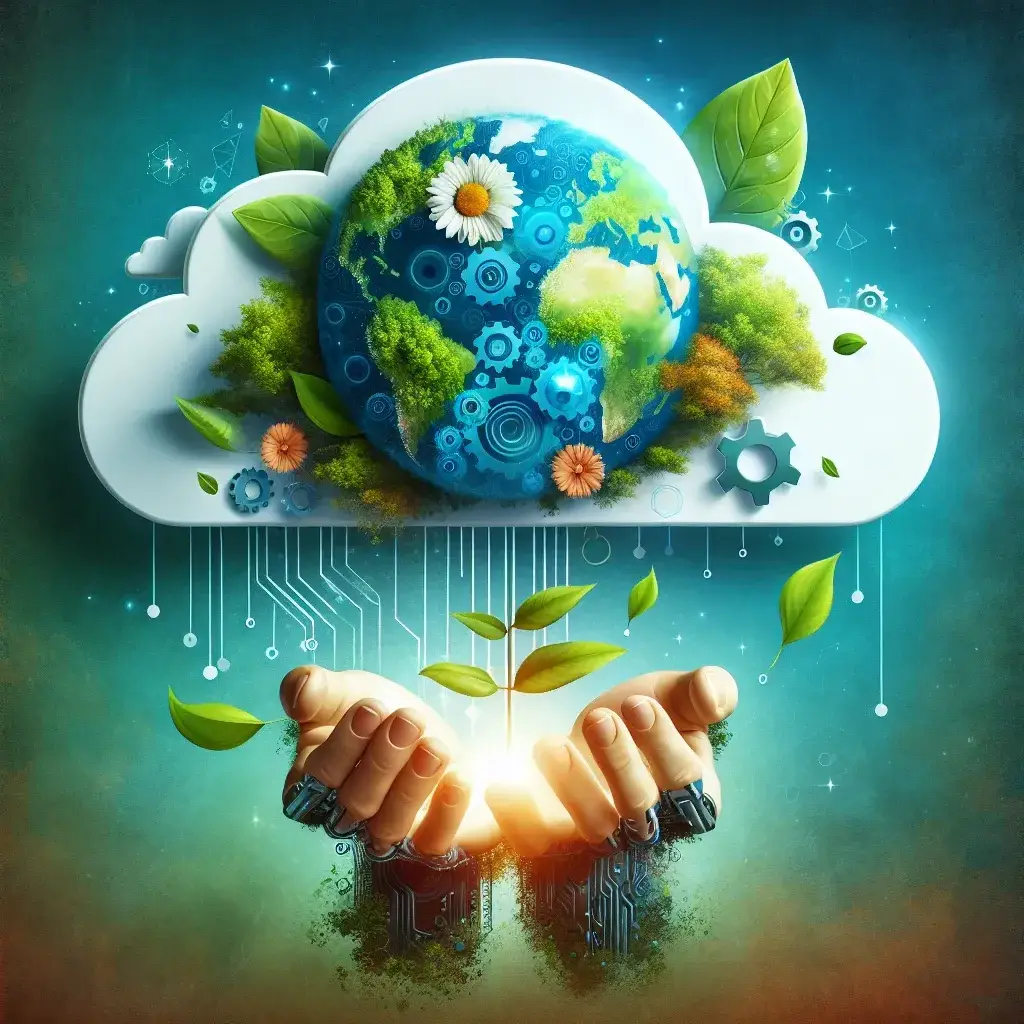 "Infographic illustrating the key components of GreenOps frameworks for enhancing cloud sustainability, including energy efficiency, resource optimization, and carbon footprint reduction."